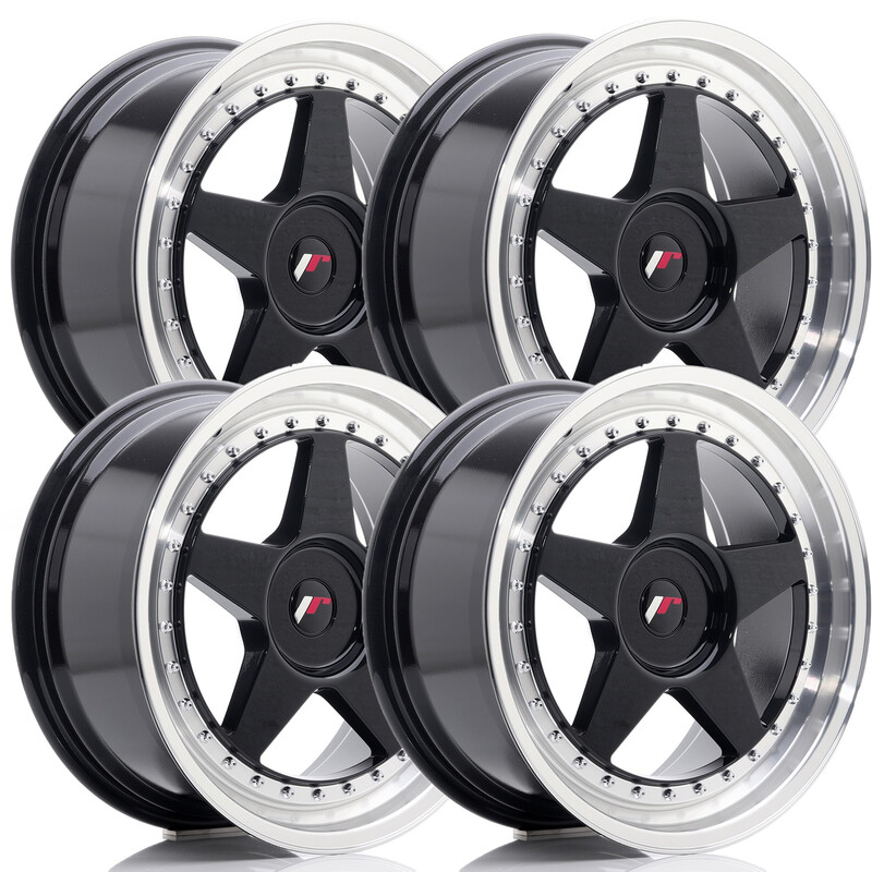 Set de 4x Japan Racing JR-6 18x8.5" 4x114,3 ET40, Noir Brillant